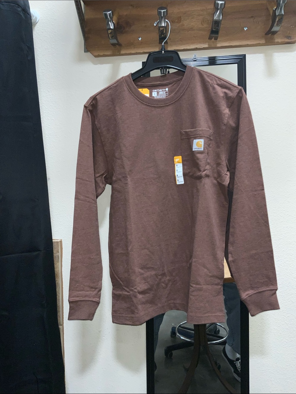Carhartt Brown Crewneck Long-Sleeve Pocket Tee